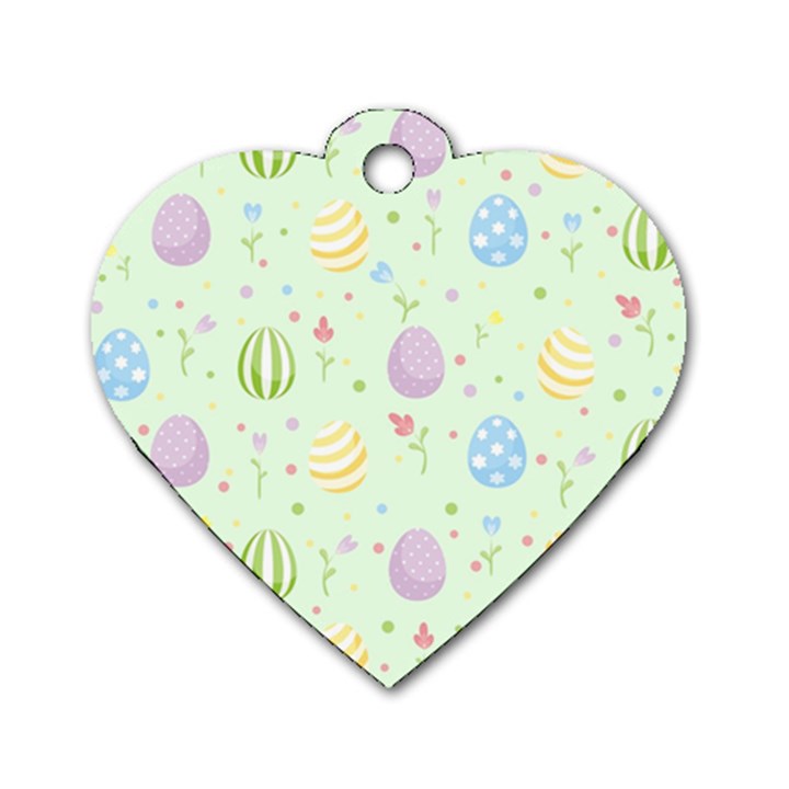 Easter Pattern Dog Tag Heart (Two Sides)