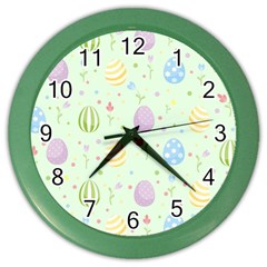 Easter Pattern Color Wall Clocks by Valentinaart