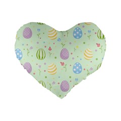 Easter Pattern Standard 16  Premium Heart Shape Cushions by Valentinaart