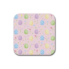 Easter Pattern Rubber Coaster (square)  by Valentinaart