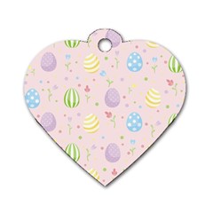 Easter Pattern Dog Tag Heart (two Sides) by Valentinaart