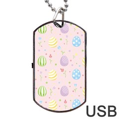 Easter Pattern Dog Tag Usb Flash (two Sides) by Valentinaart