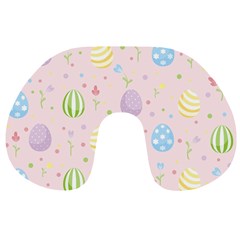 Easter Pattern Travel Neck Pillows by Valentinaart