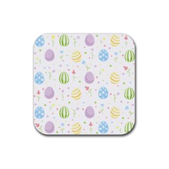 Easter Pattern Rubber Coaster (square)  by Valentinaart