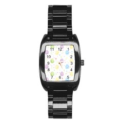 Easter Pattern Stainless Steel Barrel Watch by Valentinaart