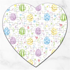 Easter Pattern Jigsaw Puzzle (heart) by Valentinaart