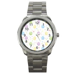 Easter Pattern Sport Metal Watch by Valentinaart