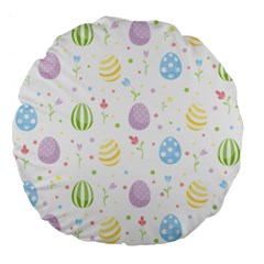 Easter Pattern Large 18  Premium Flano Round Cushions by Valentinaart