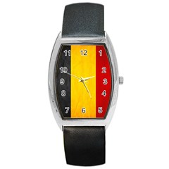 Belgium Flag Barrel Style Metal Watch by Valentinaart