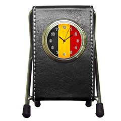 Belgium Flag Pen Holder Desk Clocks by Valentinaart