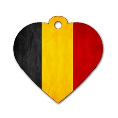 Belgium Flag Dog Tag Heart (one Side)