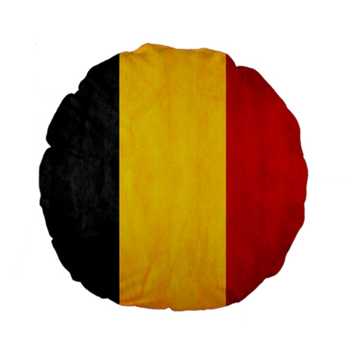 Belgium Flag Standard 15  Premium Round Cushions