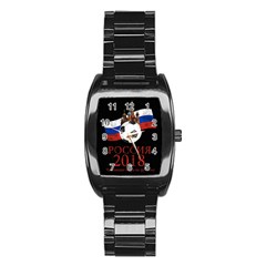 Russia Football World Cup Stainless Steel Barrel Watch