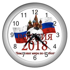 Russia Football World Cup Wall Clocks (silver)  by Valentinaart