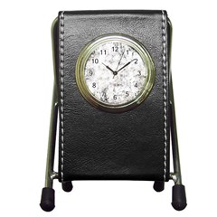 Grunge Pattern Pen Holder Desk Clocks by Valentinaart