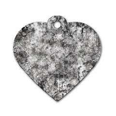 Grunge Pattern Dog Tag Heart (one Side)