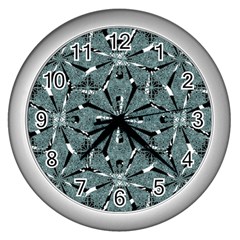 Modern Oriental Ornate Pattern Wall Clocks (silver)  by dflcprints