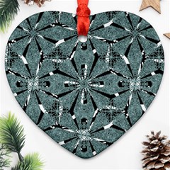 Modern Oriental Ornate Pattern Heart Ornament (two Sides) by dflcprints