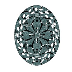 Modern Oriental Ornate Pattern Oval Filigree Ornament (two Sides) by dflcprints