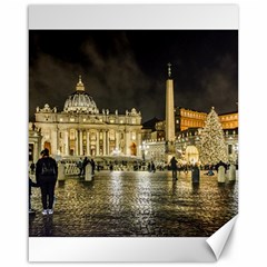 Saint Peters Basilica Winter Night Scene, Rome, Italy Canvas 16  X 20   by dflcprints