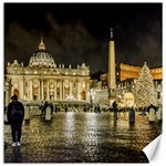 Saint Peters Basilica Winter Night Scene, Rome, Italy Canvas 20  x 20   19 x19.27  Canvas - 1