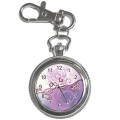 Wonderful Soft Violet Roses With Hearts Key Chain Watches by FantasyWorld7