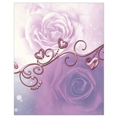 Wonderful Soft Violet Roses With Hearts Drawstring Bag (small) by FantasyWorld7