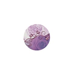 Wonderful Soft Violet Roses With Hearts 1  Mini Buttons by FantasyWorld7