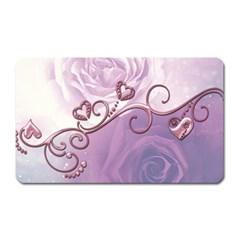 Wonderful Soft Violet Roses With Hearts Magnet (rectangular) by FantasyWorld7