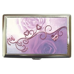 Wonderful Soft Violet Roses With Hearts Cigarette Money Cases by FantasyWorld7