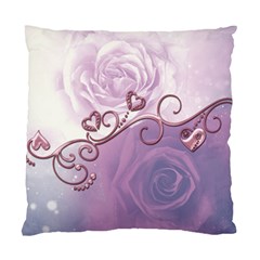 Wonderful Soft Violet Roses With Hearts Standard Cushion Case (two Sides) by FantasyWorld7