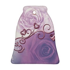 Wonderful Soft Violet Roses With Hearts Ornament (bell)