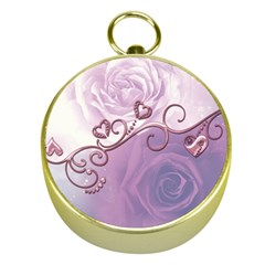 Wonderful Soft Violet Roses With Hearts Gold Compasses by FantasyWorld7