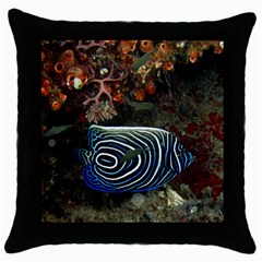 Angelfish 2 Throw Pillow Case (black) by trendistuff