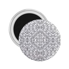 Black And White Ethnic Geometric Pattern 2 25  Magnets by dflcprints