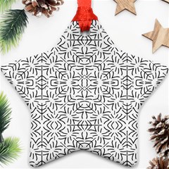 Black And White Ethnic Geometric Pattern Ornament (star) by dflcprints