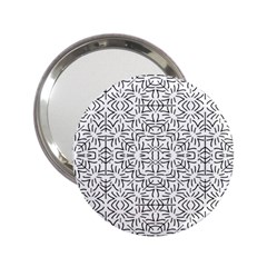 Black And White Ethnic Geometric Pattern 2 25  Handbag Mirrors by dflcprints