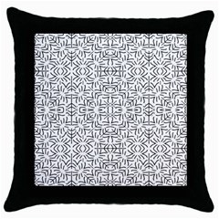 Black And White Ethnic Geometric Pattern Throw Pillow Case (black) by dflcprints