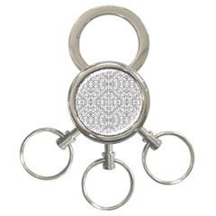 Black And White Ethnic Geometric Pattern 3-ring Key Chains by dflcprints