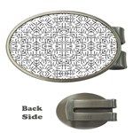 Black And White Ethnic Geometric Pattern Money Clips (Oval)  Front