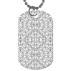 Black And White Ethnic Geometric Pattern Dog Tag (two Sides) by dflcprints