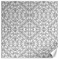 Black And White Ethnic Geometric Pattern Canvas 12  X 12   by dflcprints