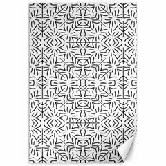 Black And White Ethnic Geometric Pattern Canvas 24  X 36  by dflcprints