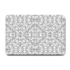 Black And White Ethnic Geometric Pattern Small Doormat  by dflcprints