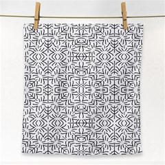 Black And White Ethnic Geometric Pattern Face Towel by dflcprints