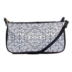 Black And White Ethnic Geometric Pattern Shoulder Clutch Bags by dflcprints