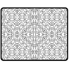 Black And White Ethnic Geometric Pattern Fleece Blanket (medium)  by dflcprints