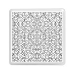 Black And White Ethnic Geometric Pattern Memory Card Reader (Square)  Front