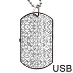 Black And White Ethnic Geometric Pattern Dog Tag USB Flash (Two Sides) Front