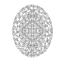 Black And White Ethnic Geometric Pattern Ornament (oval Filigree) by dflcprints